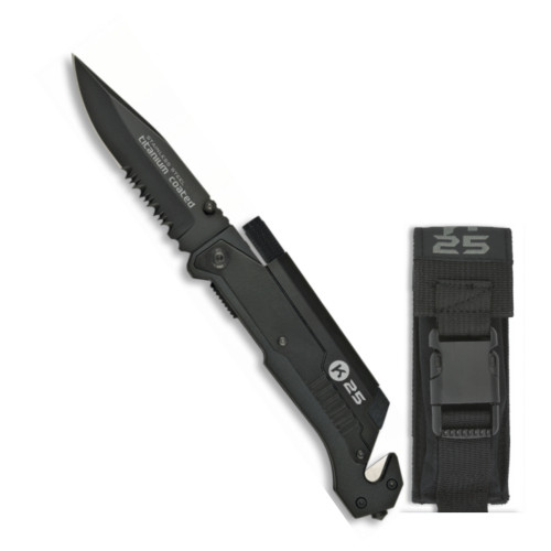 Navaja Tactica K25 con pedernal y linterna